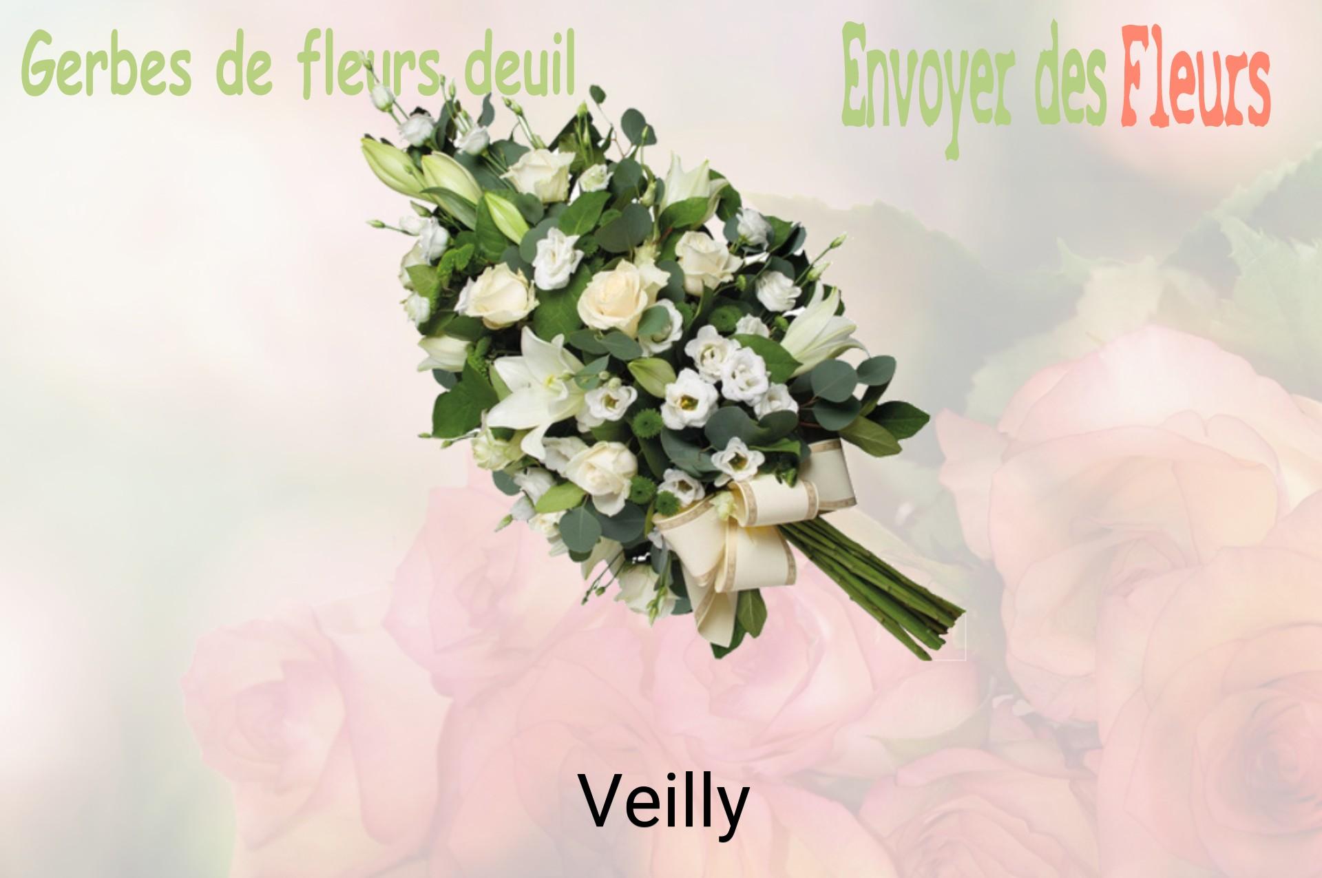 Gerbe de fleurs de deuil livrée à Veilly